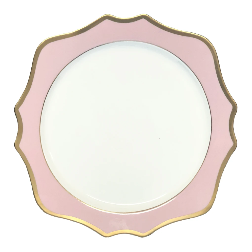 JY Ceramics black and jk gold luxury dinner plate royal charger plate for party events rental