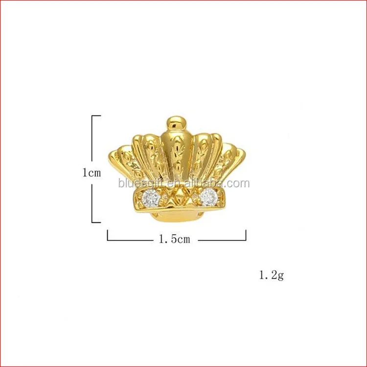 Blues Crown Shape real gold Plated teeth grillz single teeth TG095-G1 crown tooth grillz