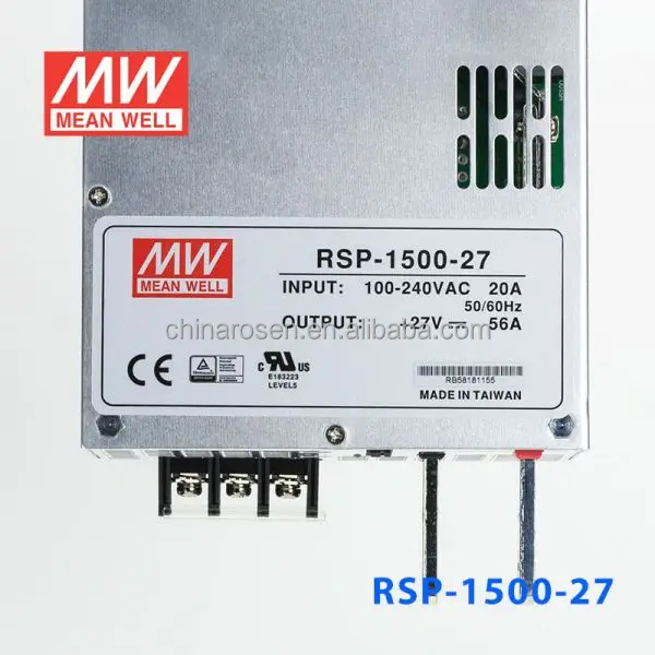 RSP-1500-27 FAN PFC Factory control automation RF 1500W 27V AC-DC SINGLE MEAN WELL parallel PV SWITCHING POWER SUPPLY