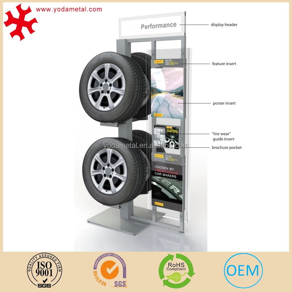 
Сверхмощный шины для легковых автомобилей запчасти стеллаж для выставки товаров для магазина розничной торговли, 4S магазин шин Подставка для хранения металла шин дисплей 