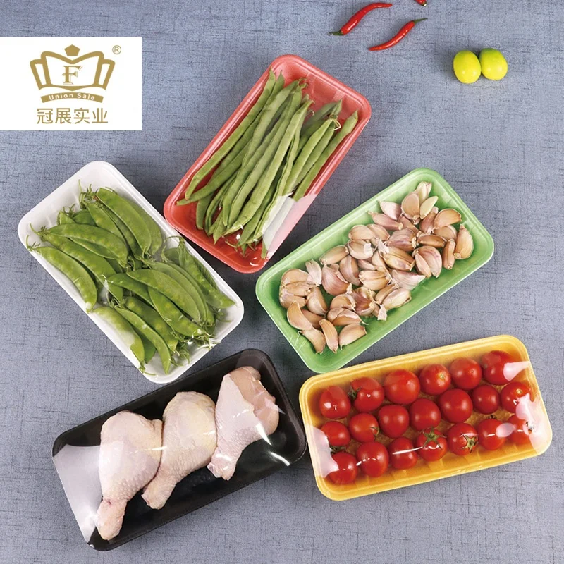 24*12.8*2.4cm Disposable foam tray for seafood fruit and meat supermarket frozen meat food foam trays in Food Grade material