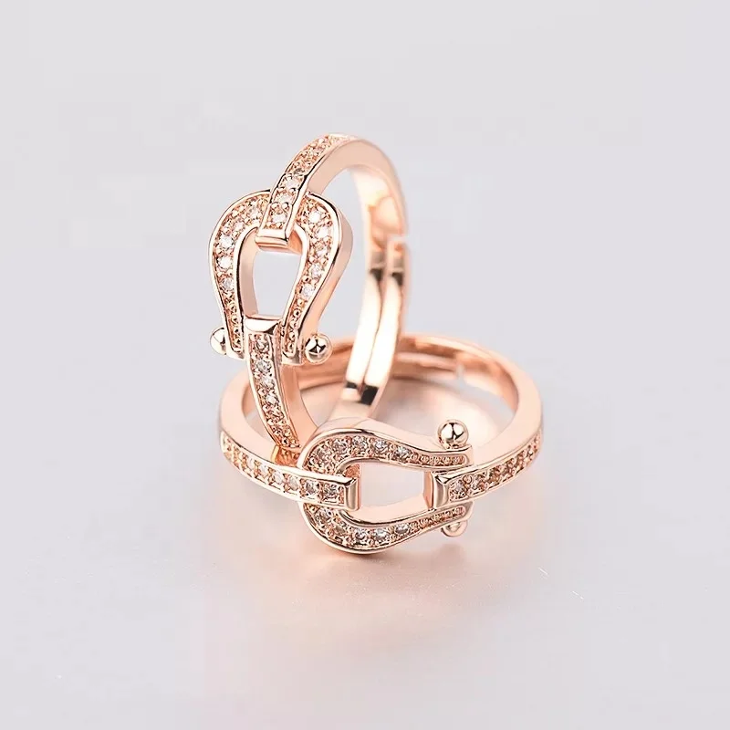Hot Sales Promotion One Size Fits All Copper Adjustable Rings Simple Love Diamond Ring for Girls