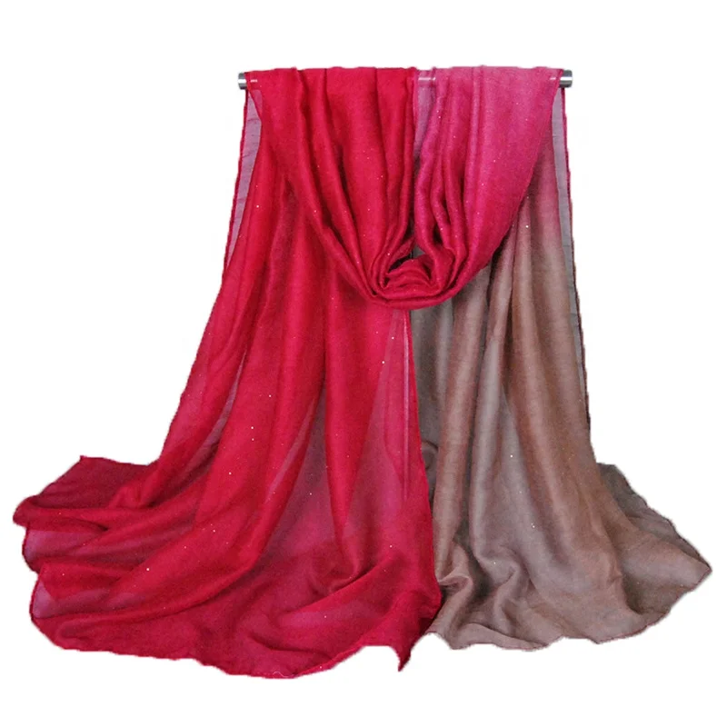 Wholesale 2020 New Autumn Winter Cotton Linen Bali Voile Classic Gilding Ombre Gradient Color Women turkish scarves Hijab Scarfs