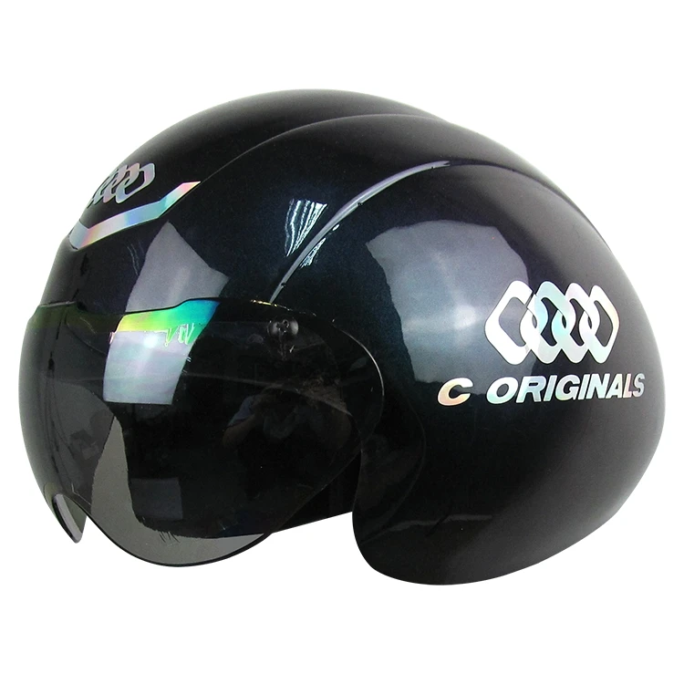 
New arrival aero TT helmet inmold road bike helmet with visor 