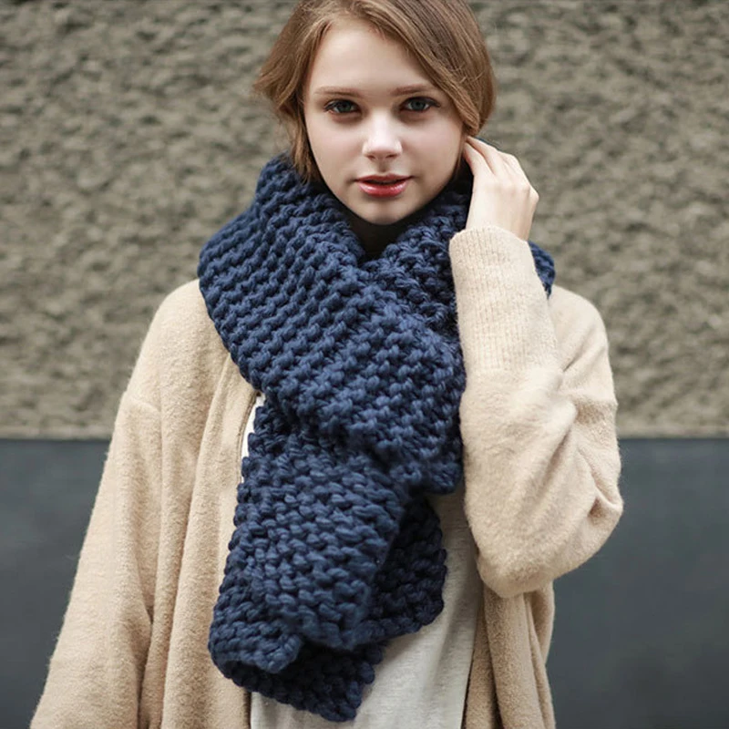 Европейский и американский Зимний новый стиль модный вязаный шарф ручной работы