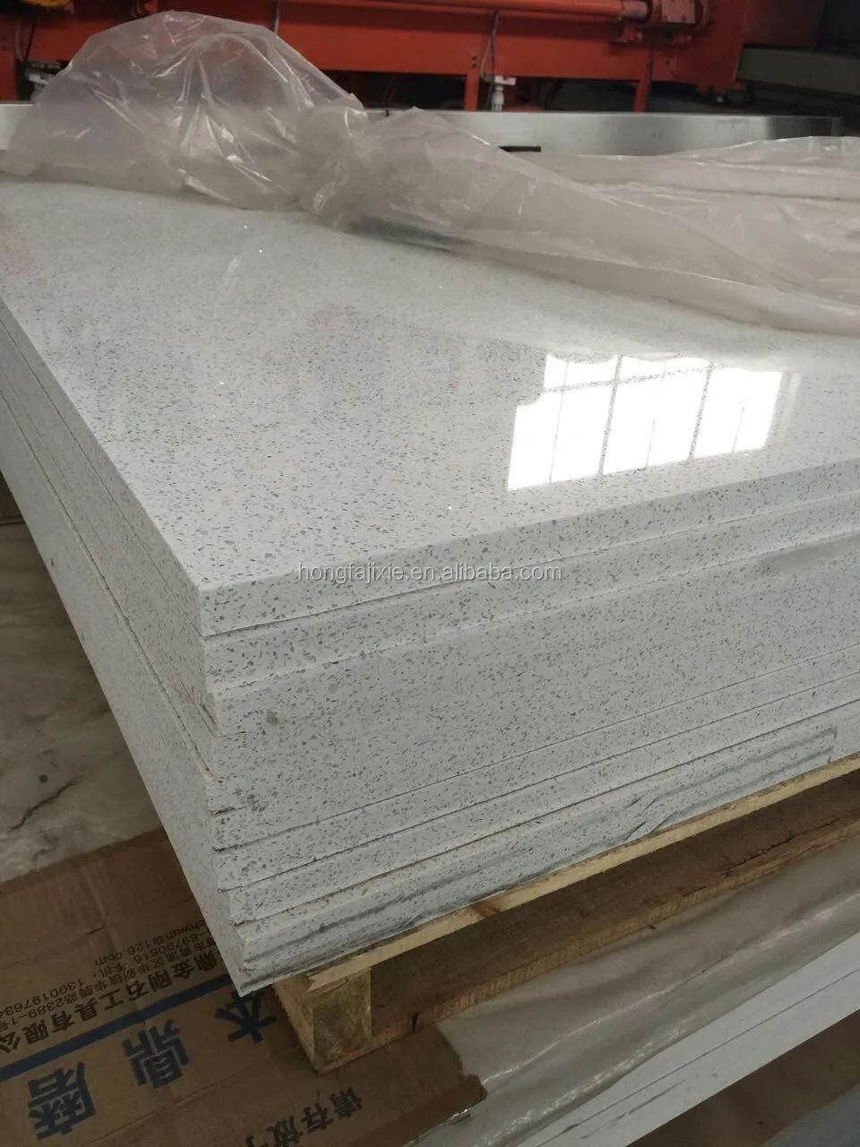 Star mirrored glacier white quartz stone, sparkle white quartz countertop with high purity