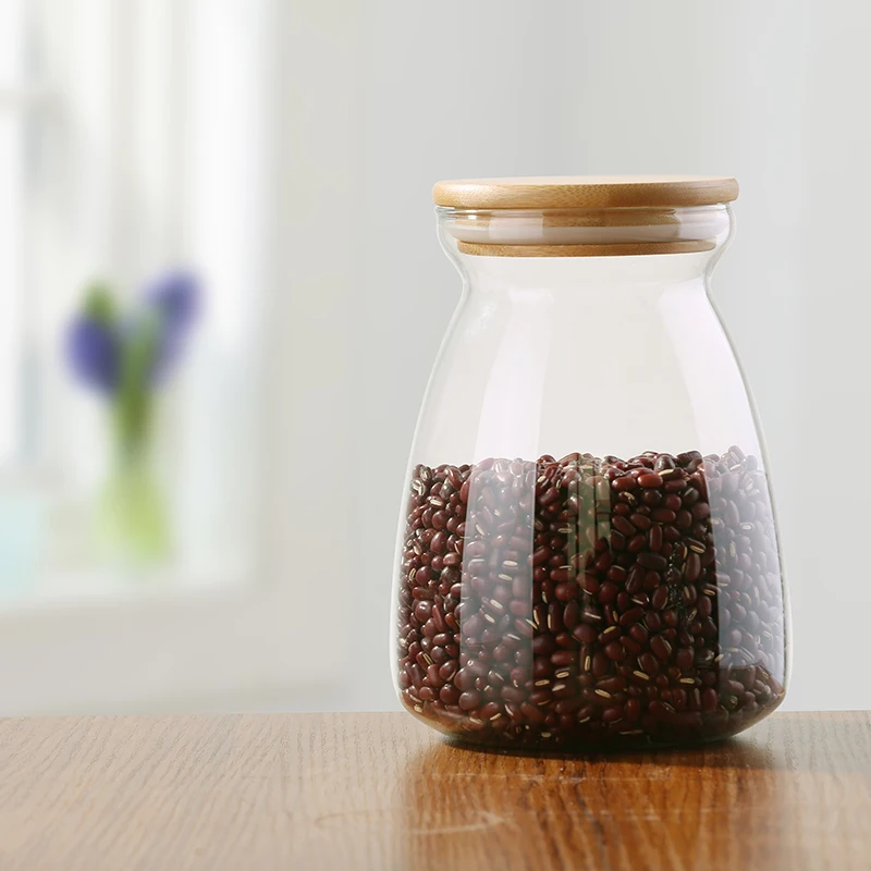 Hot sales!Customized Spice Nut Candy Loose Tea Glass Storage Jars Glass Canister for Kitchen Customized Logo and packing OEM ODM