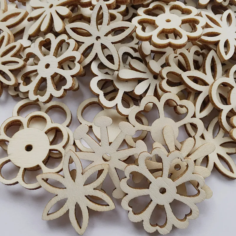 Wooden flower shape wood chips for decoration
