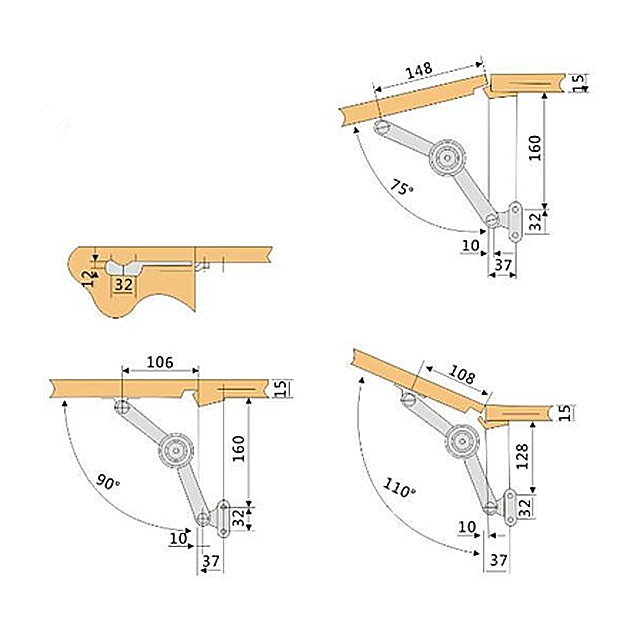metal cabinet door lift/hydraulic arm for furniture