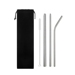 Svin Amazon Hot Sale Straight and Bent Custom Stainless Steel Drinking Metal Straw