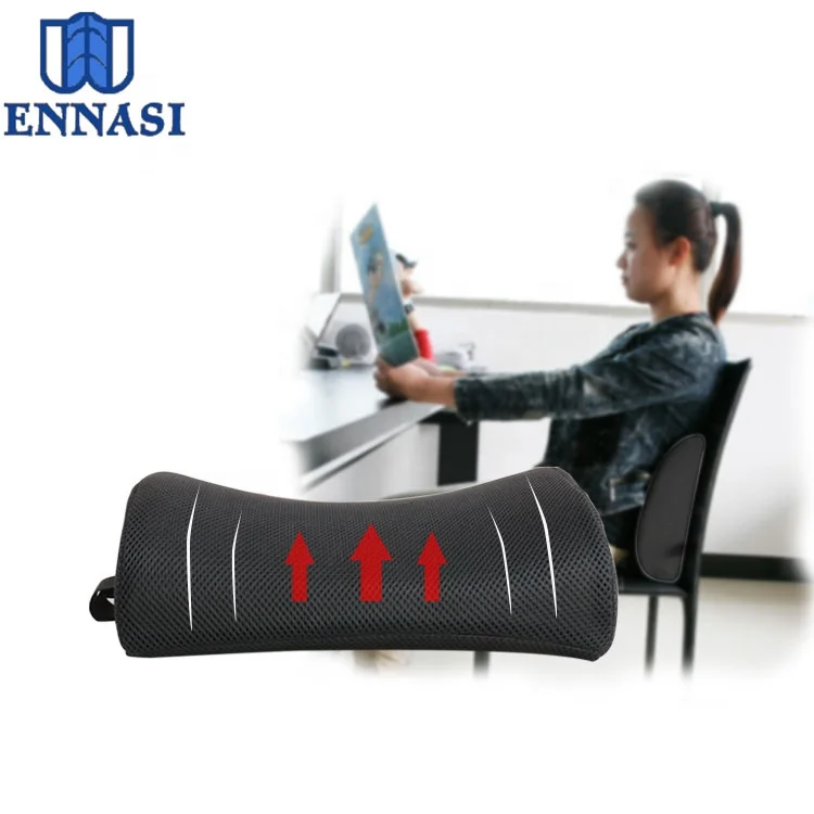 Breathable 3D Air Mesh Back Cushion Memory Foam Wedge Pillows Lumbar Back Support Cushion for Chair Lower Back Pain Relief
