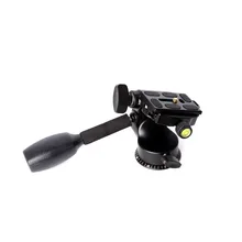 QZSD Q08 Aluminum Video Tripod Ball Head 3-way Fluid Head Rocker Arm with Quick Release Plate for DSLR Camera Tripod Monopod