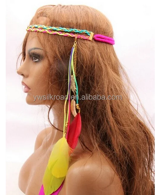 New Fashion Bohemia Style Weaving Feather Tassel Hair Band Hippie Women Headwear Hairband