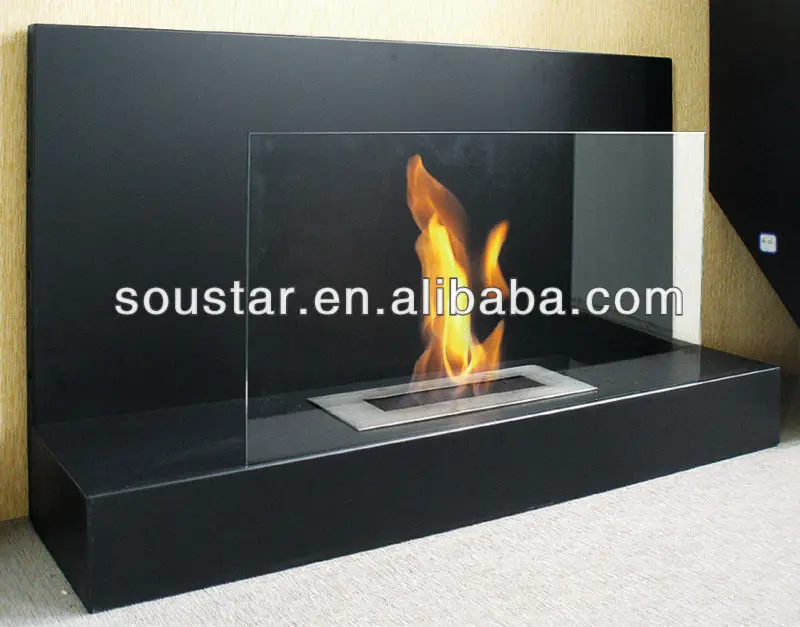 Home used modern decorative fireplace glass bio ethanol burner