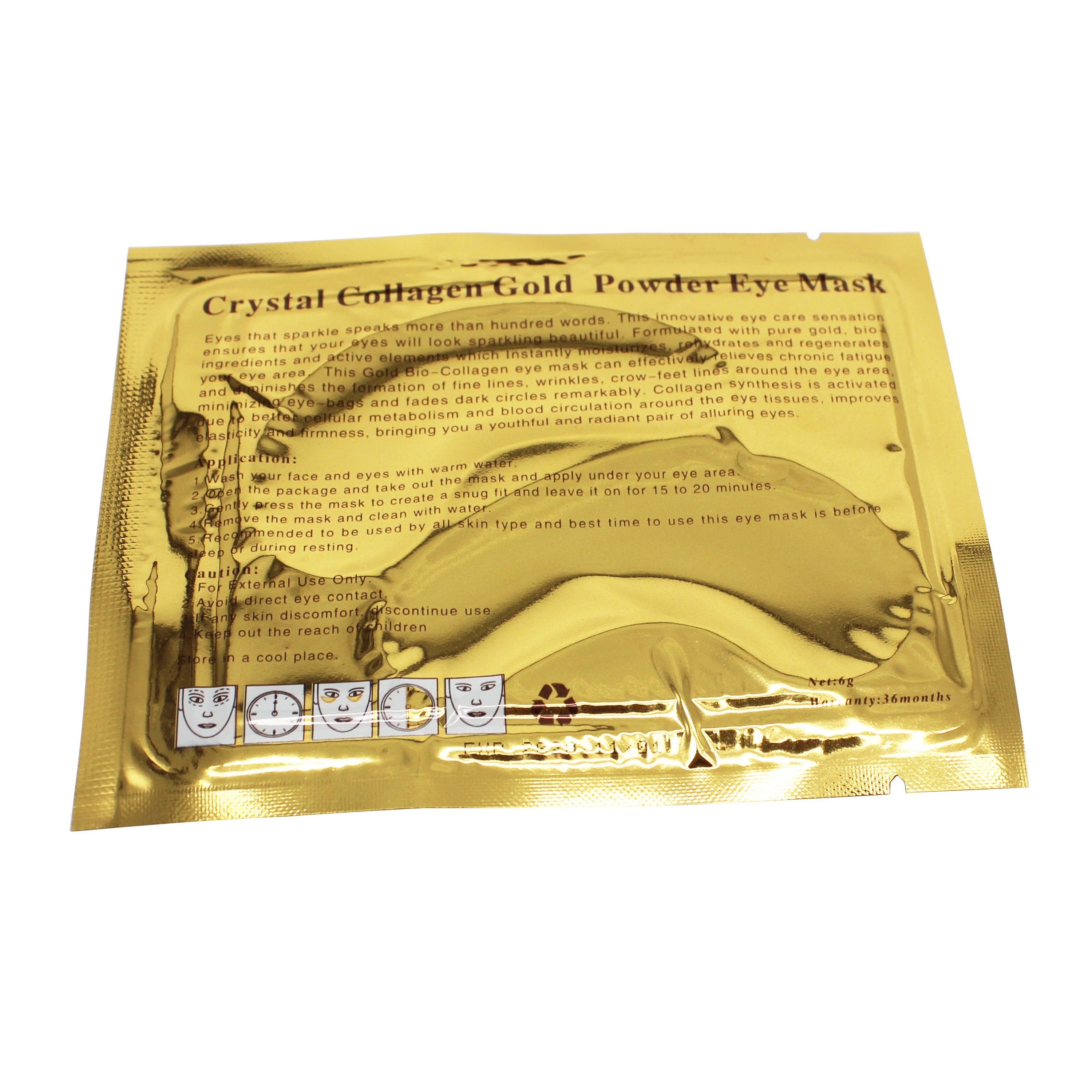 Chinese supplier Natural Beauty 24k Gold Eye Mask