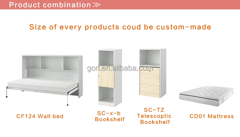 CF094 modern transformable concealed murphy bed in office