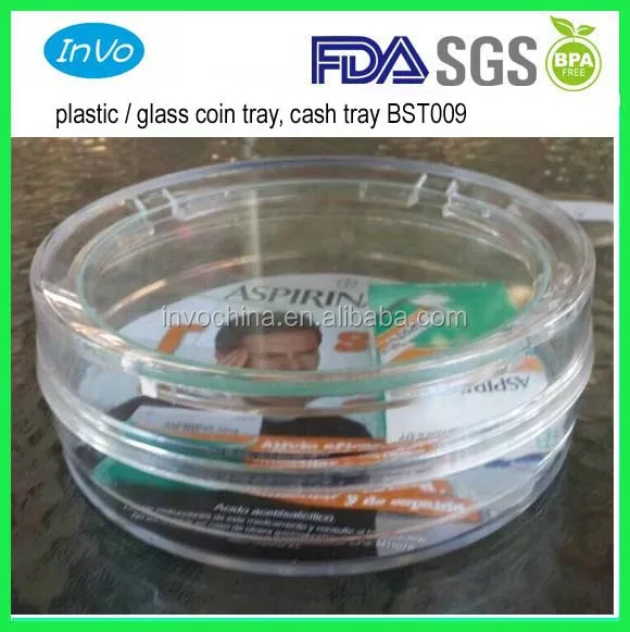 plastic round cash tray, Acrylic round coin tray BST009