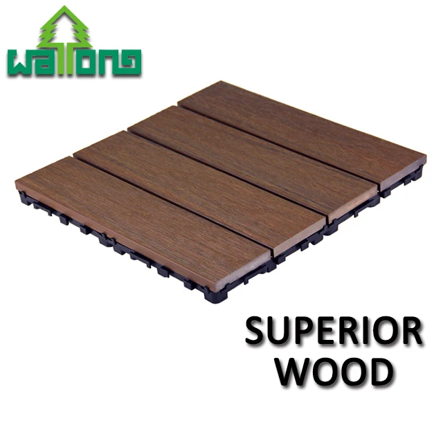 wpc solid floor tiles exterior decking 3-strip compound flooring