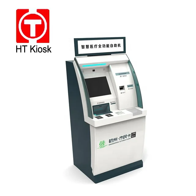 43 inch touch screen Payment kiosk for hospital Health Card dispenser kiosk A4 document printing self service terminal machine