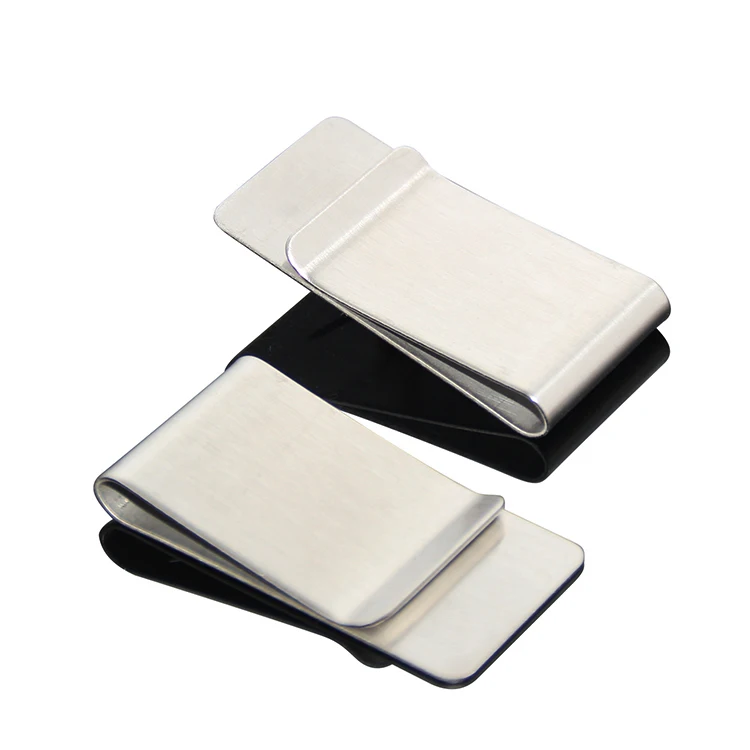 Hot Selling Promotional Gift Metal Cash Clips High Polish Stainless Steel Silver Blank Money Clip