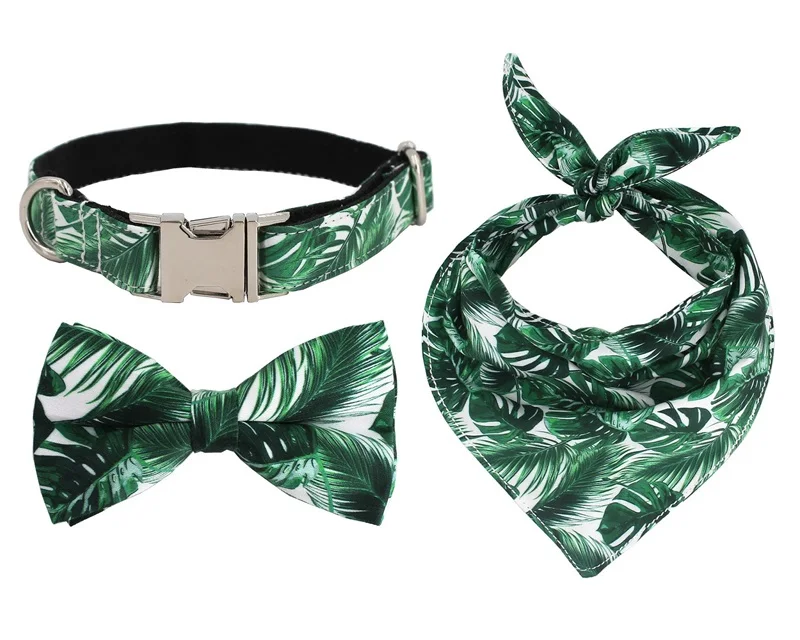 Собачий ошейник с галстуком-бабочкой, персонализированный собачий ошейник с гравировкой и цельной металлической пряжкой