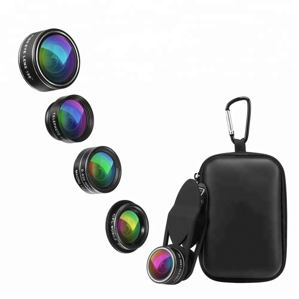 New product ideas 2018 professional cell phone external camera lens 5 in 1 kit for samsung galaxy j5