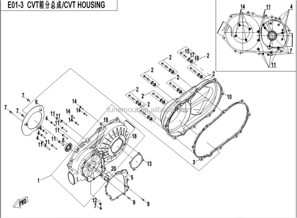 CVT ДОМ для CFmoto 500cc ATV UTV