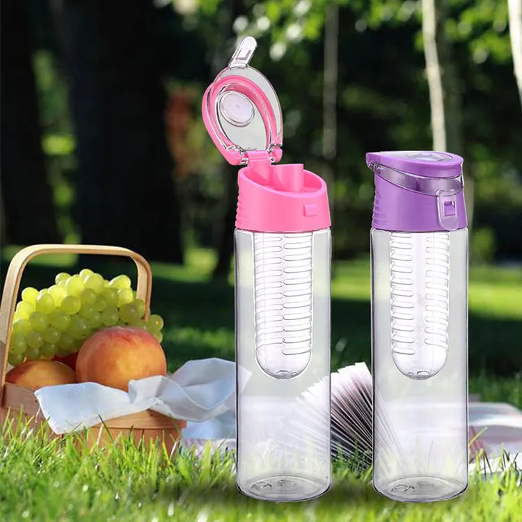 
Wholesale BPA free 750ml fruit infusion leak proof private label tritan plastic detox sport fruit infuser water bottle 