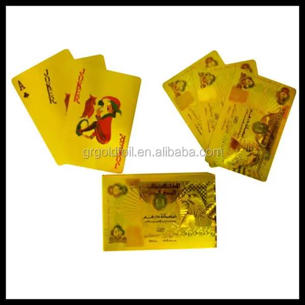 Hot sale Dubai playing cards, 24k gold embossing custom playing cards