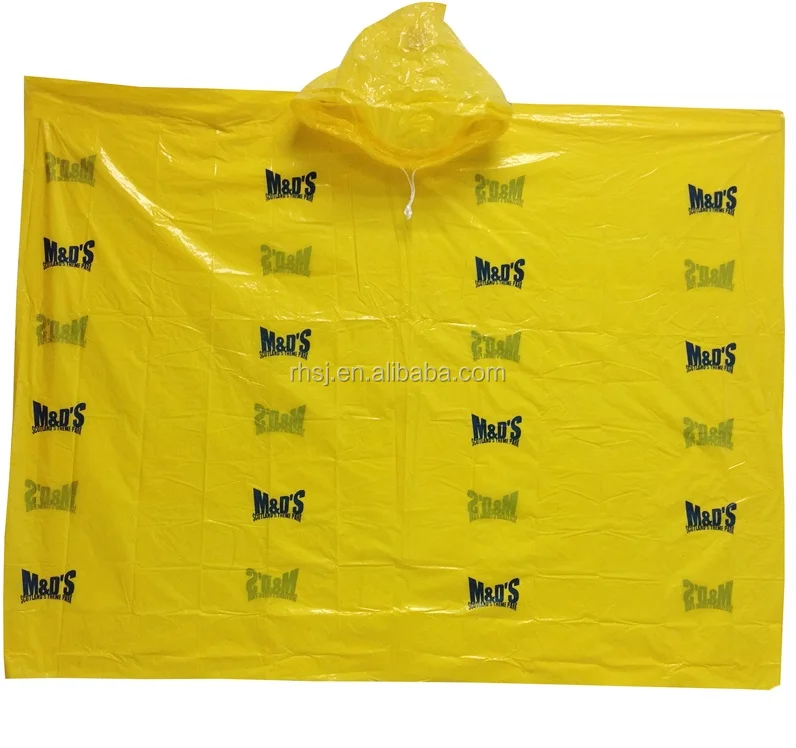 
 Водонепроницаемый рекламы пластиковый PE дождевое пончо со вставкой инкрустация  