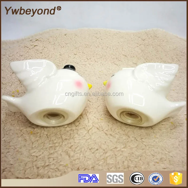 Ywbeyod Angel Birds Cake Topper Ceramic Bride and Groom Love Birds Salt and Pepper Shaker Spice Jar Indian Wedding Return Gift