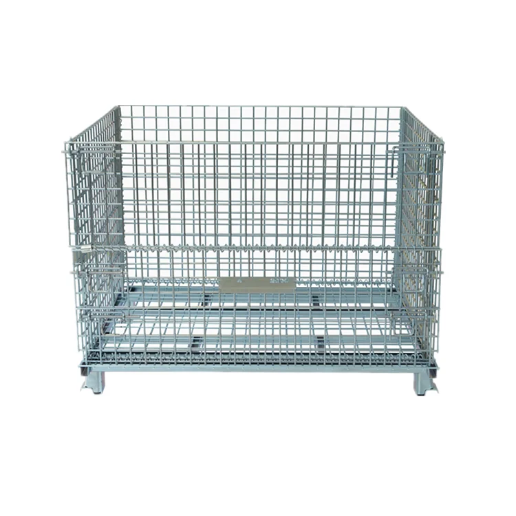 Cargo transport storage forklift safety galvanized folding wire cages