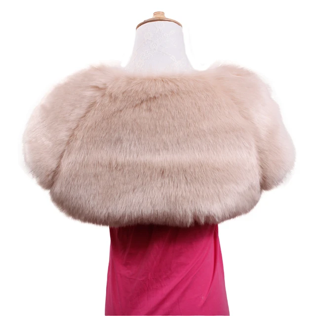 
Pure Colour Wedding White Faux Fur Shawl Dress Cape Fur Waistcoat 