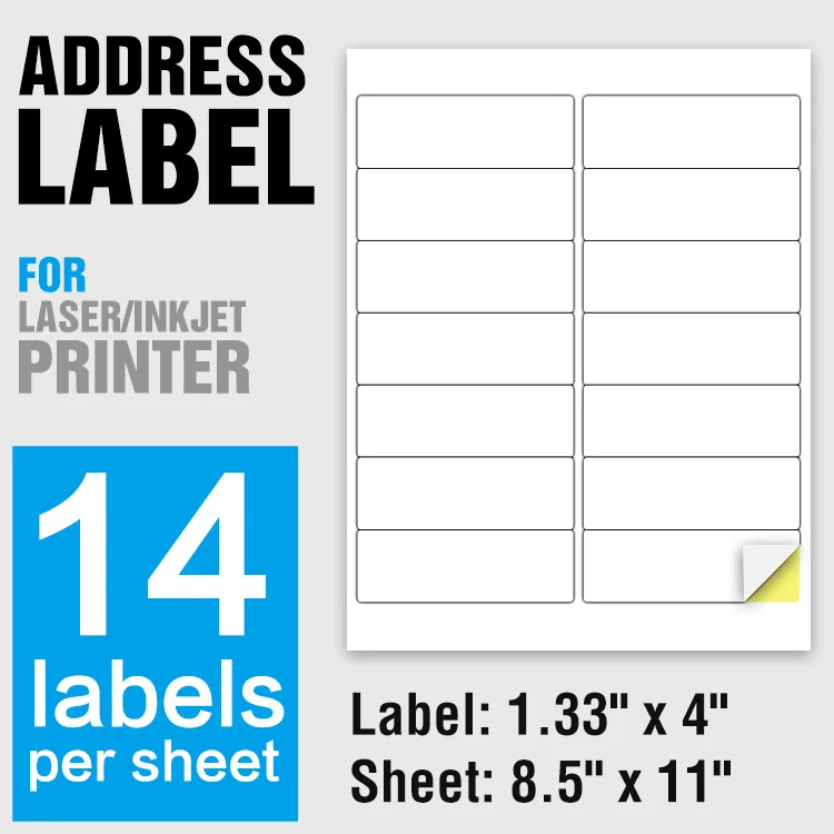 Half sheet a4 self adhesive shipping labels stickers 2 up