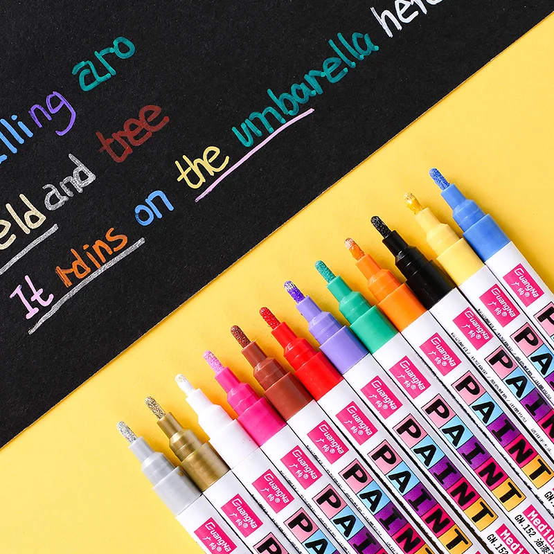 12 Colors Fine Point Paint Marker Non-toxic Indelible Marker DIY Art marker Car Tyre Paint Pen