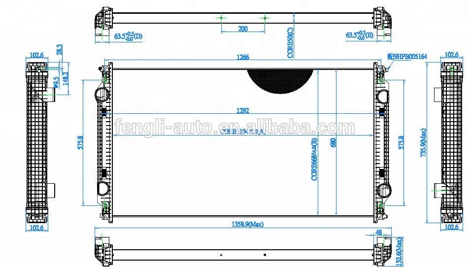 BHTD5292 Radiator for Freightliner FLD 112 120 & Argosy