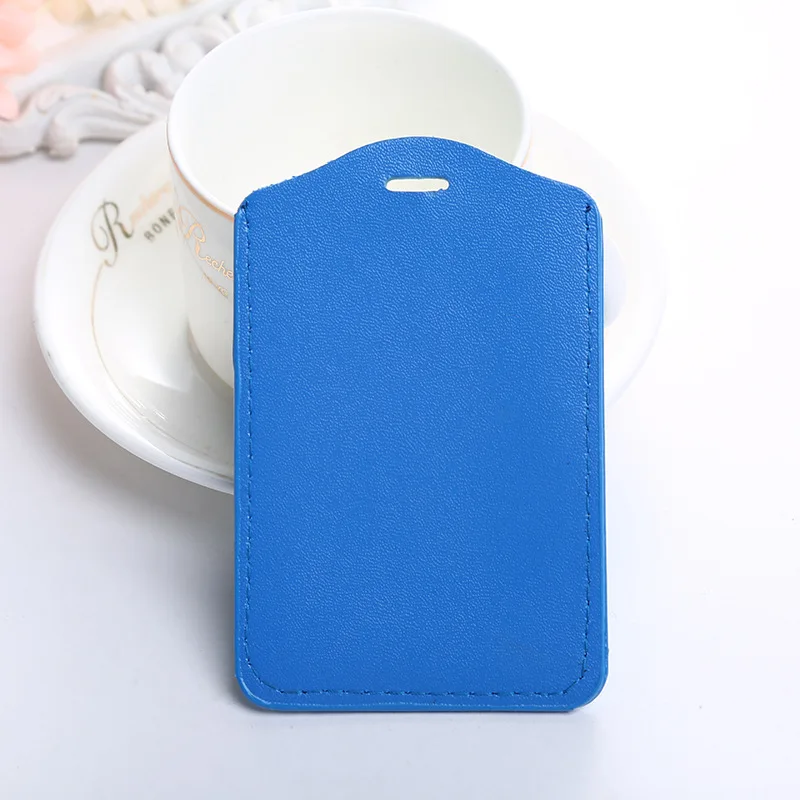 Free Sample Horizontal Vertical Pu Leather Name Card Holder Without Lanyard