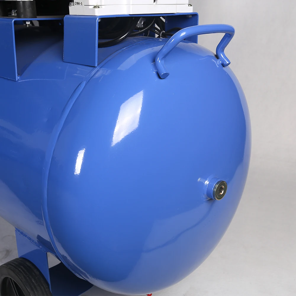 Top manufacturer 8 bar 3 4 cylinder 100l oil free best quiet silent air compressor with wheels