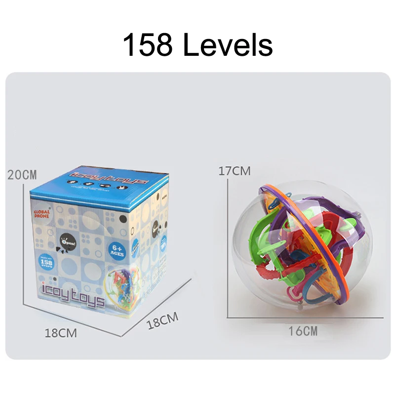 Hot Sale Global Drone 158 Steps 3D Magic Maze Ball Perplexus Magical Intellect IQ Educational Classic Toys Maze Ball
