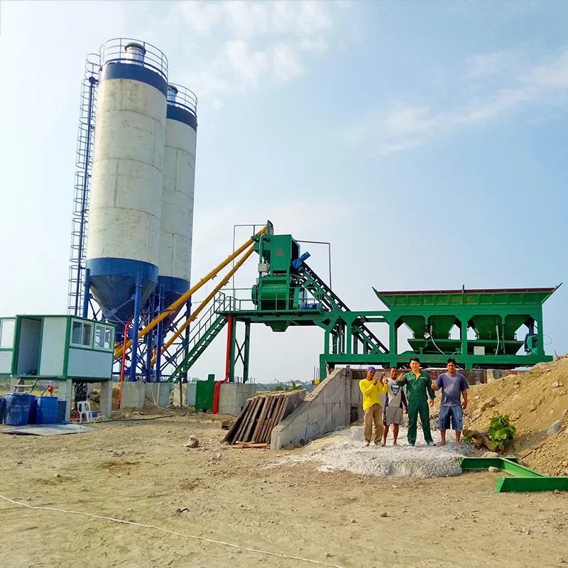 Portable concrete mixing equipment 750L twin shaft mixer machine 35m3/h Mobile Concrete Batching Plant price