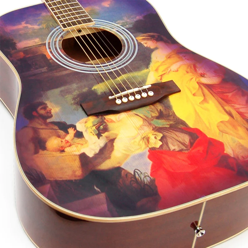 Kinglos 6 Strings acoustic with Pick Cheap Price pick custom mini amplifier Guitar