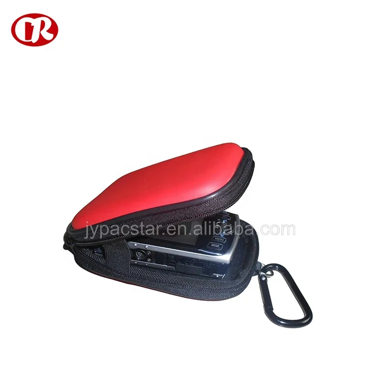 Option color PU shell zipper close hard camera case with metal hook
