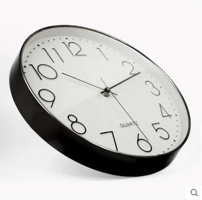 Fashional 3D Numbers Round Modern Rose Gold Non-ticking Custom Plastic Quartz Clock Wall Home Decor