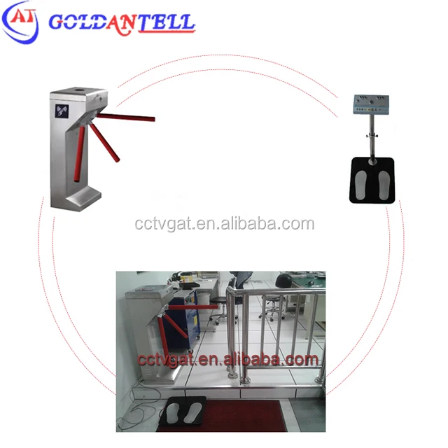 Factory tripod 3 arms turnstile esd test gate with esd check shoes