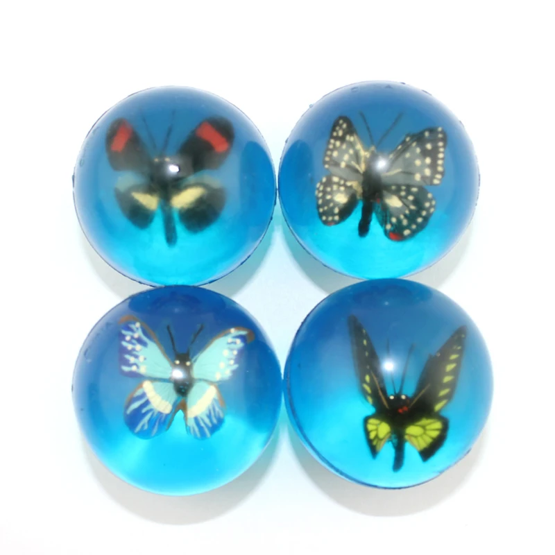 
transparent balls with 3D animals inside butterfly big rubber bouncy balls 