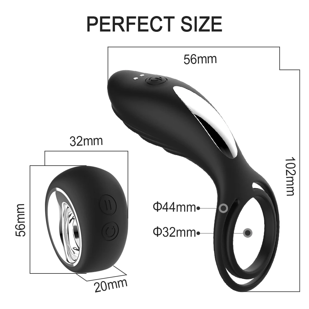 Wireless remote control silicone g-spot vibrating cock ring for couples sex toys