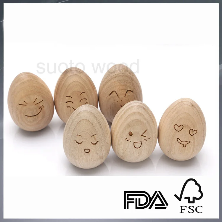 wooden eggs wood eggs with laser logo DIY wooden egg