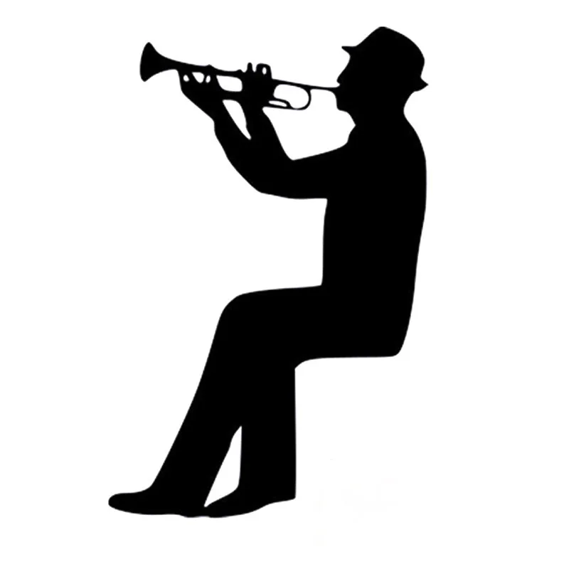 Man Playing Trumpet Switch Decal Cartoon Fashion Wall Vinyl Wall 