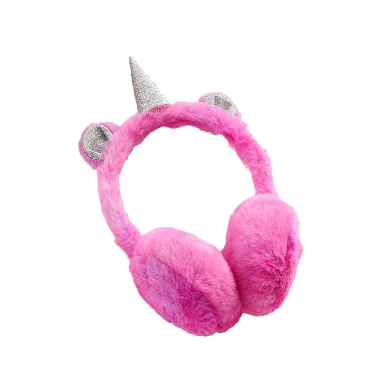 
Child Fashion Winter Lovely Thicken Plush Unicorn Solid Color Kids Earmuffs 