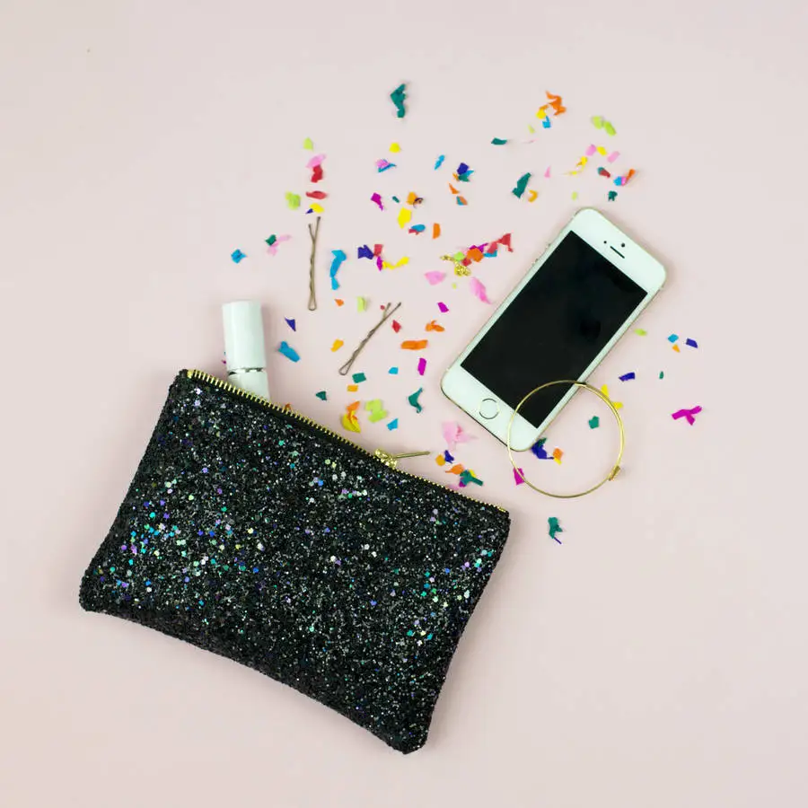 blank fashion women party glitter cosmetic bag makeup travel bag cosmetic clutch bag